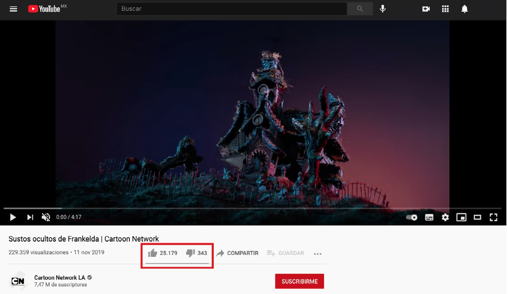 Screenshot of The secret scares of Frankelda on Youtube