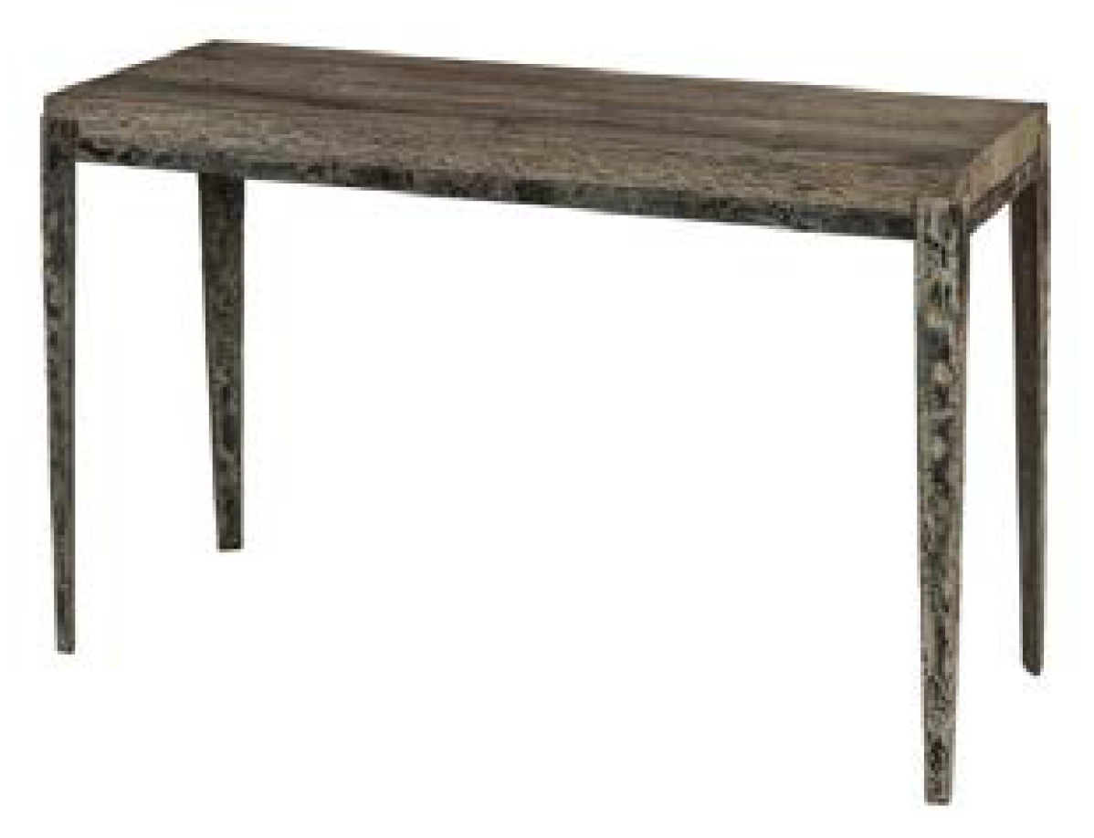 Modern metal legs that are finished with traditional methods