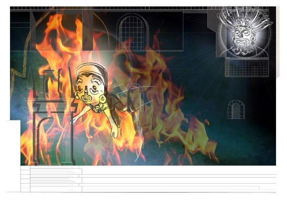 Cuadro 7, salto a la hoguera.