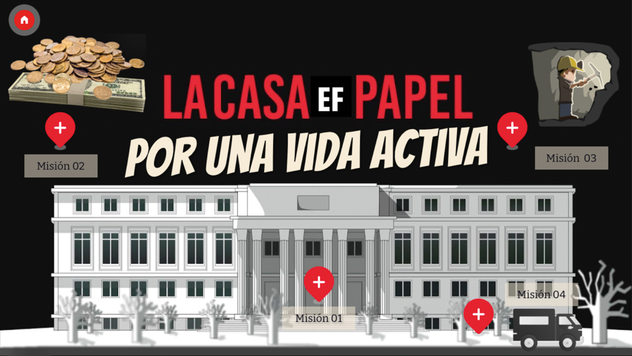 Visualizaci�n de la plataforma Genially con las misiones