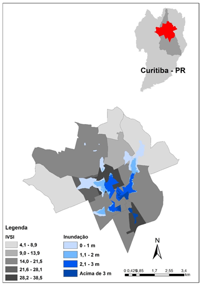 Índice IVSI para as UDHs do recorte geográfico