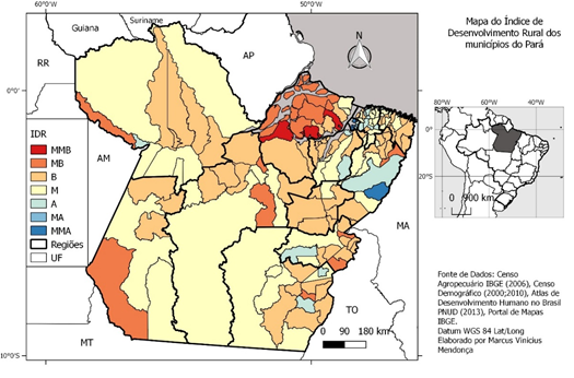Espacialidade do �ndice de Desenvolvimento Rural dos munic�pios do Par�