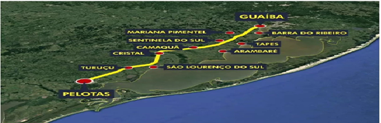 Mapa do trecho sul da BR 116