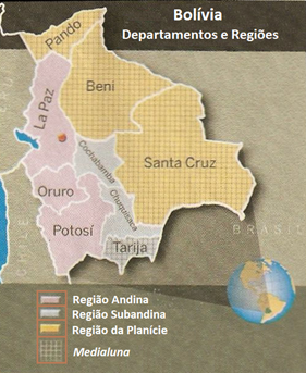 Departamentos e Regi�es da Bol�via em 2007