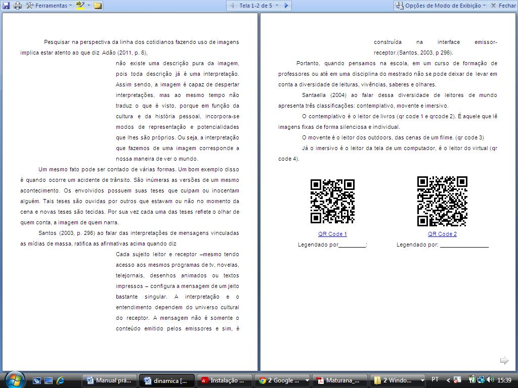 Texto Síntese entregue aos praticantes