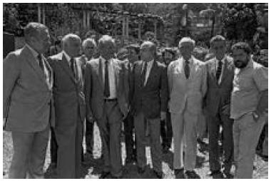 Congresso da Internacional Socialista, Pal&aacute;cio Laranjeiras, Rio de Janeiro, 30 de setembro de 1984, coletiva de imprensa 