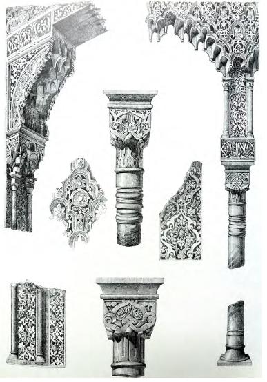 Detalles. Grabado V. Litografías ejecutadas según sus cuadros, planos y dibujos hechos sobre el terreno en 1938.