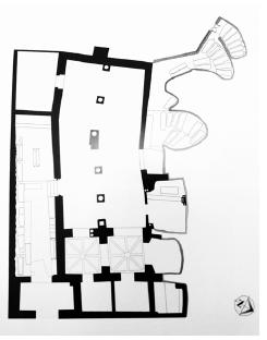 Planta del monasterio, cueva del ermita y las ampliaciones posteriores