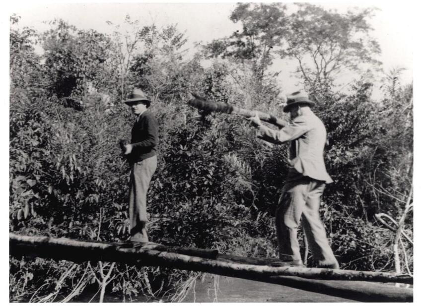 Fred Soper e Alexander Burke investigando a febre amarela silvestre (Esp&iacute;rito Santo, 1934).