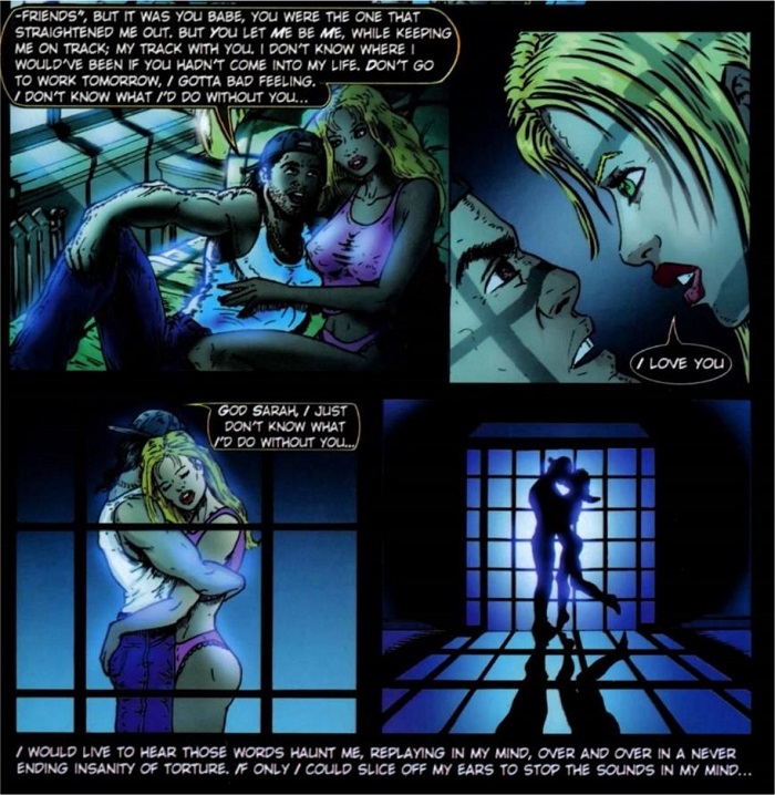 Clint e Sarah juntos no &uacute;nico momento no qual a personagem aparece ante de morrer nos ataques &agrave;s Torres G&ecirc;meas