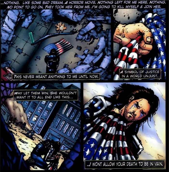 Clint lamenta a morte de Sarah e atrav&eacute;s dela estabelece sua conex&atilde;o com seu pa&iacute;s e o que sua bandeira representa