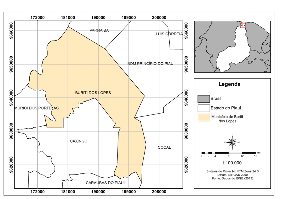 Figura 1 – Mapa de Localização da cidade de Buriti dos
Lopes
