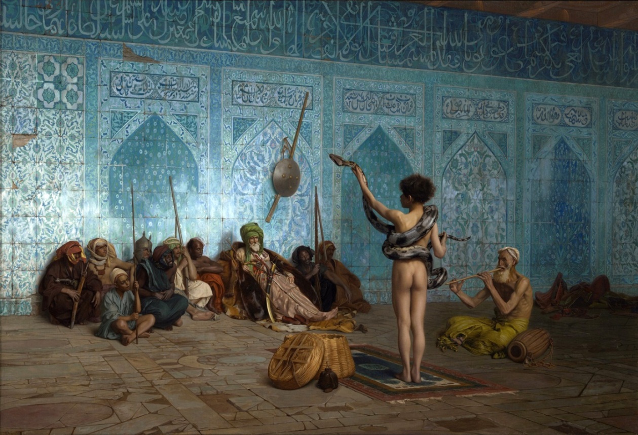 Figura 1 - GÉRÔME,
Jean-León. Snake Charmer, 1879 

Óleo sobre tela, 82,2 x
21cm. Clark Art Institute, Williamstown, Massachussets, EUA