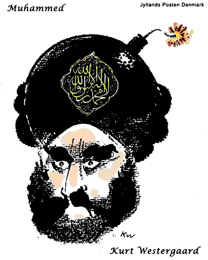 Figura 3 - WESTERGAARD,
Kurt. Muhamad as a suicide bomber, 2005. 

Jylland Posten, 30th
September edition, Aarhus.