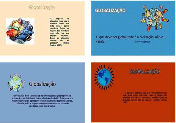 Figura 2 - Memes produzidos por
cursistas sobre a Globalização do Planeta