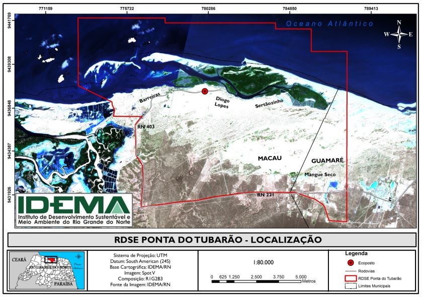 Figura 1 - Mapa de localização da Reserva
de Desenvolvimento Sustentável Estadual Ponta do Tubarão
