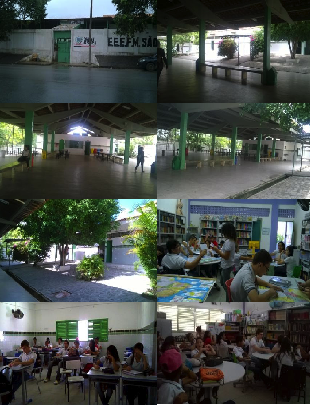 Figura 2 -
Imagens da escola e da turma do 1º ano D