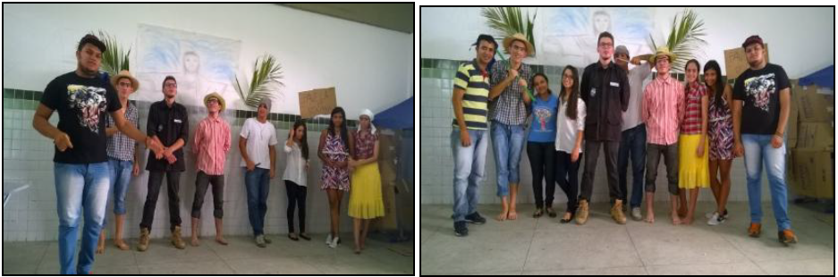 Figura 7- Imagens da apresentação da peça teatral