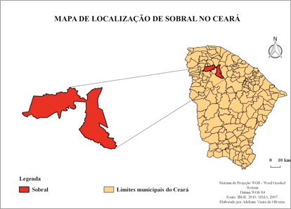 Figura 1 - Mapa de Localização de Sobral no Ceará.
