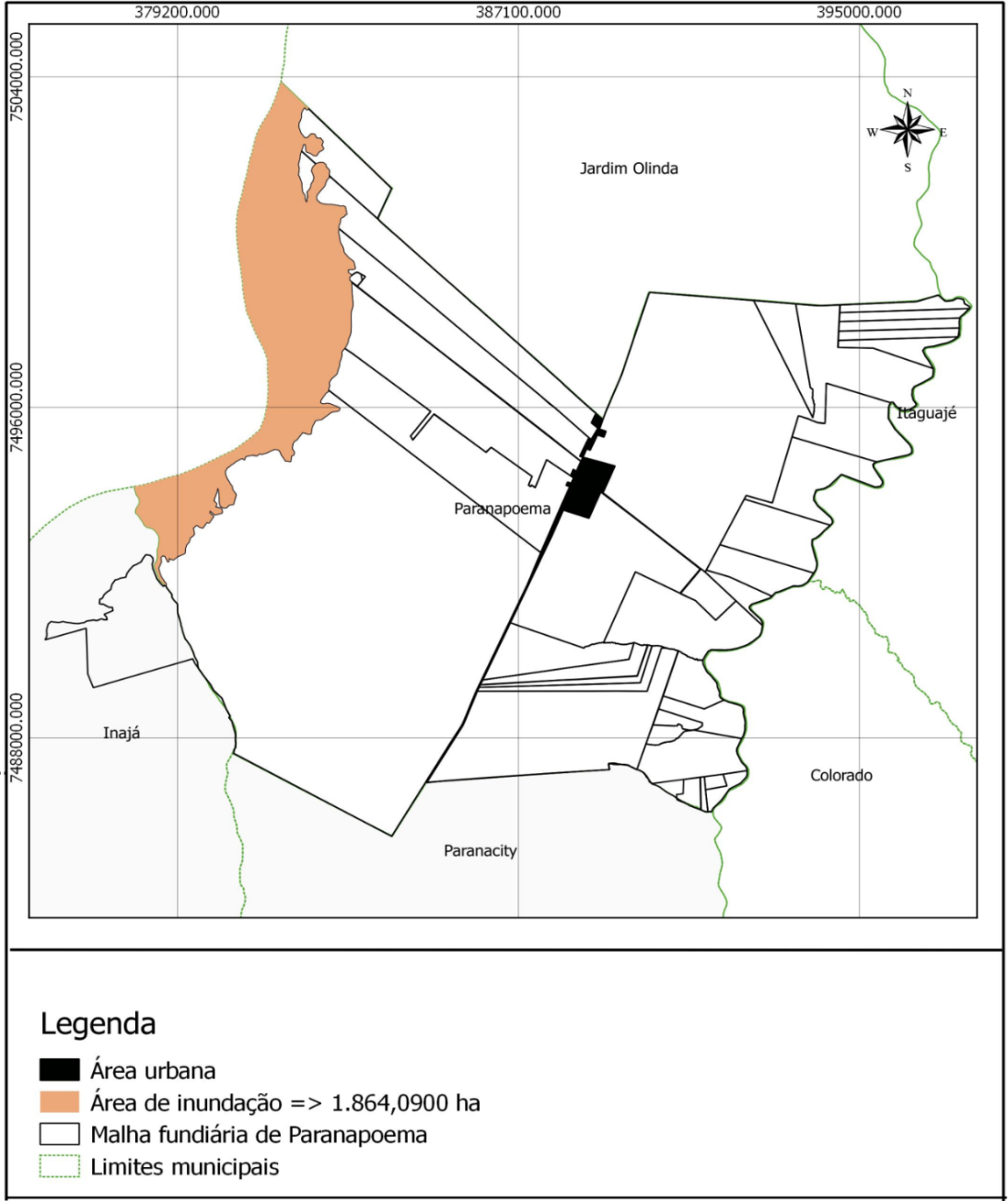 Mapa 3 &ndash; Base fundi&aacute;ria de Paranapoema