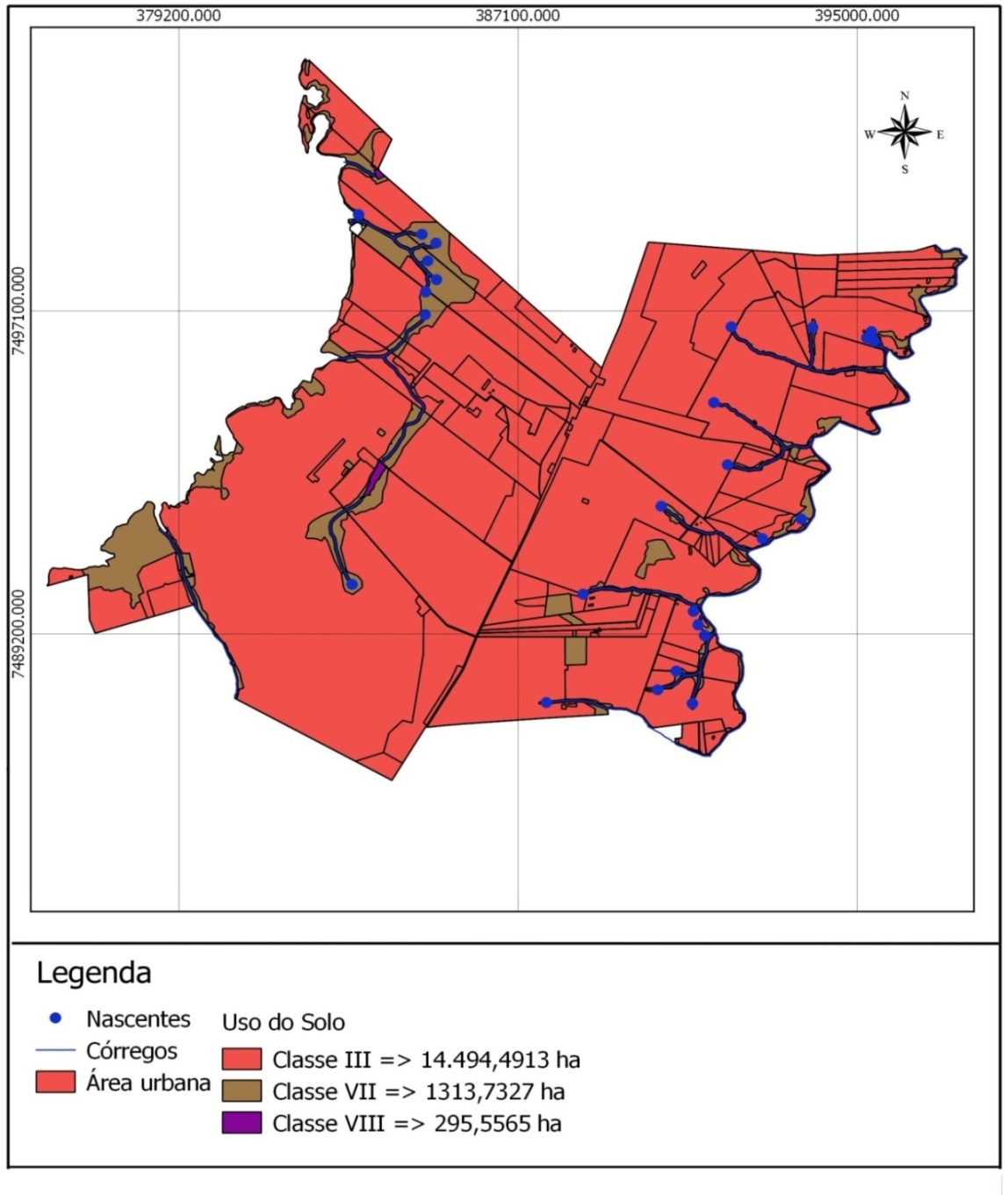 Mapa 4 &ndash; Classes de Capacidade de Uso para o munic&iacute;pio de Paranapoema
