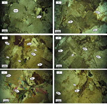 Figure 3 - Microscopic Images of igneous rocks in the area