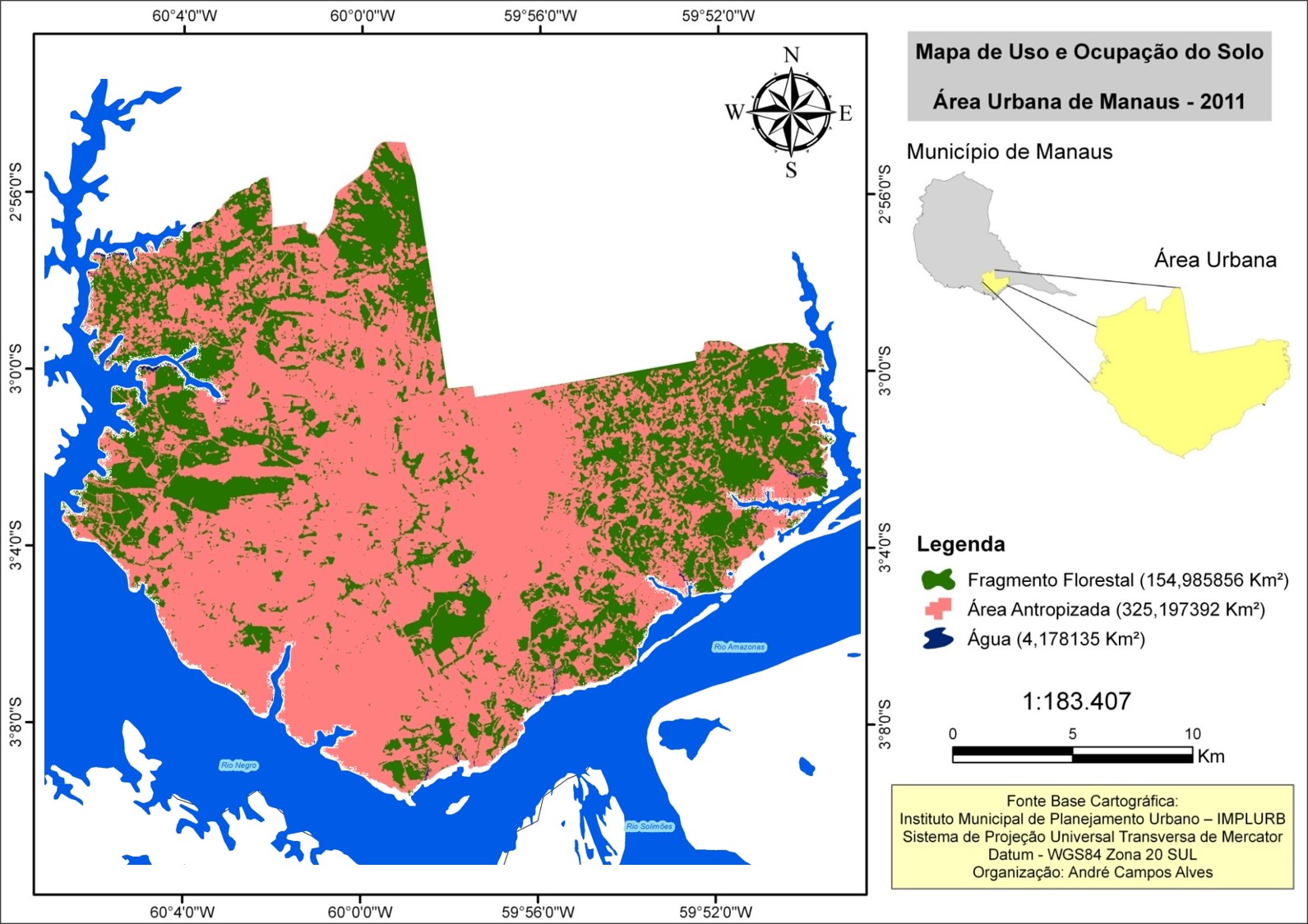 Figura 6 - Uso e ocupação do solo da área urbana de Manaus - 2011