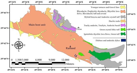 Figure 2 - Geological map of Ramand region in the Qazvin province