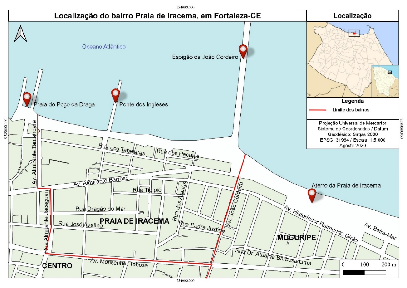 Figura 3 &ndash; Mapa de localiza&ccedil;&atilde;o do bairro Praia de Iracema