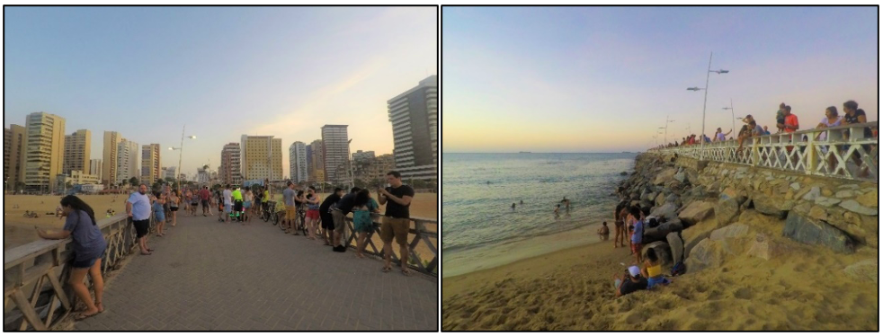 Figura 6 - Uso social dos espig&otilde;es constru&iacute;dos no limite territorial do bairro da Praia de Iracema, em Fortaleza (CE)