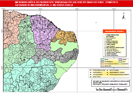 Mapa 4 – Aulas de Campo do Eixo Temático Geografia Instrumental e Metodológica
