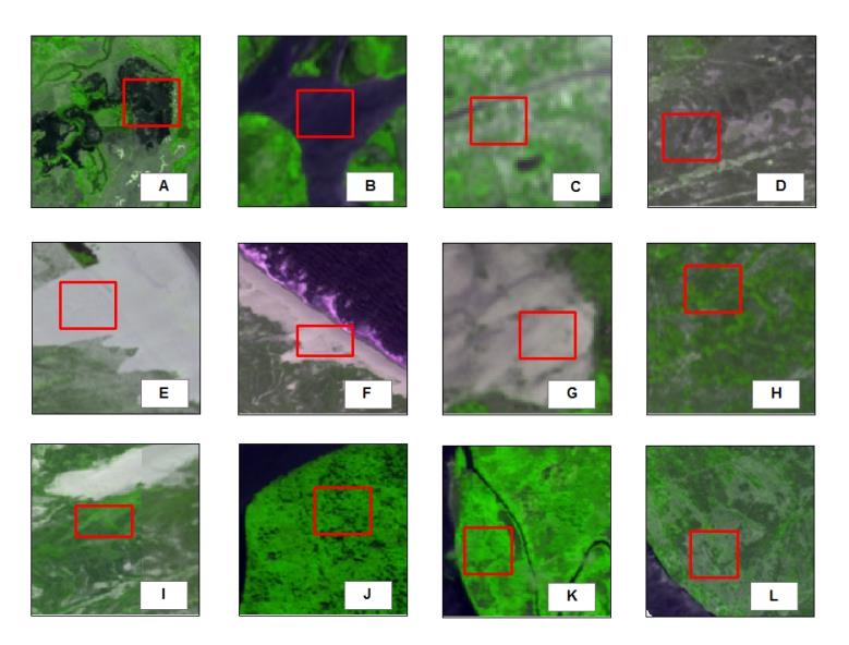 Figura 4 - Chave de interpreta&ccedil;&atilde;o de classes de uso e cobertura das terras do Delta do Parna&iacute;ba