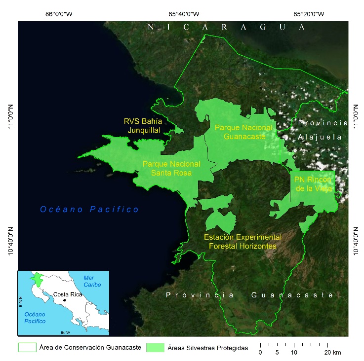 Figura 1 – rea de estudio: rea de Conservacin Guanacaste