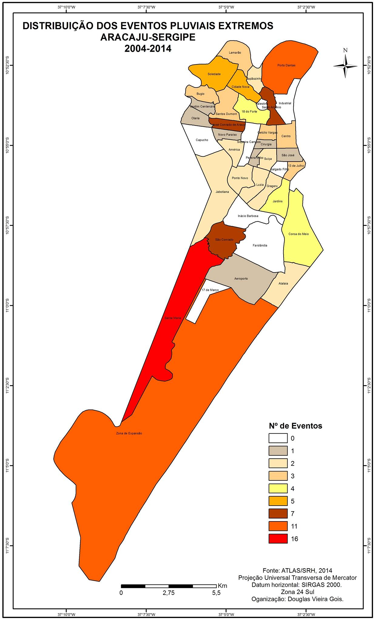 Figura 7 – Mapa de risco relacionado a inundaes na cidade de Aracaju/SE