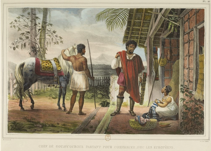 Figure 1. Guaiacuru Chief-Jean Baptiste Debret (1834) lithography, Guaiacuru Chief-Tome I, plate 16.