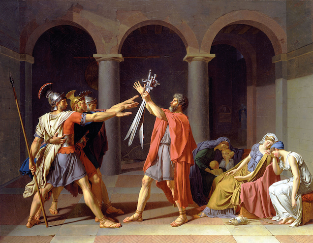 Figure 2. The Oath of the Horatti - Jacques-Louis David (1784), Oil. Source, Louvre Museum. Retrieved from http://www.louvre.fr/en/oeuvre-notices/oath-horatii.