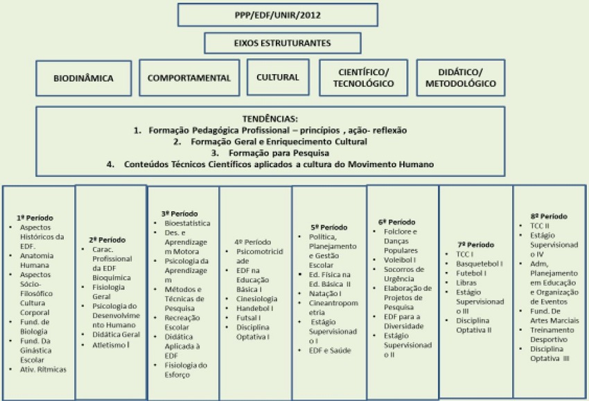 Organiza&ccedil;&atilde;o curricular do Projeto Pol&iacute;tico Pedag&oacute;gico do curso de Licenciatura em Educa&ccedil;&atilde;o F&iacute;sica da UNIR