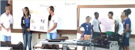 Cenas da aula do professor Tri&acirc;ngulo: apresenta&ccedil;&atilde;o em
                                grupo