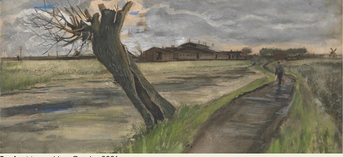 VAN GOGH. Pollard willow, 1882. 38 x 55,8 cm. Museu Van Gogh,
							Amsterdam.