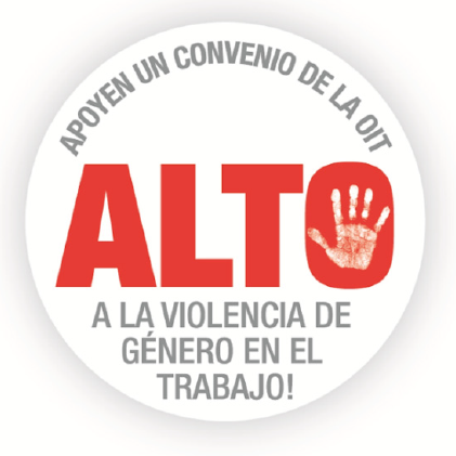 Identificador de la Campaña de la OIT y organizaciones sindicales del mundo para apoyar el convenio contra la violencia de género en el ámbito laboral