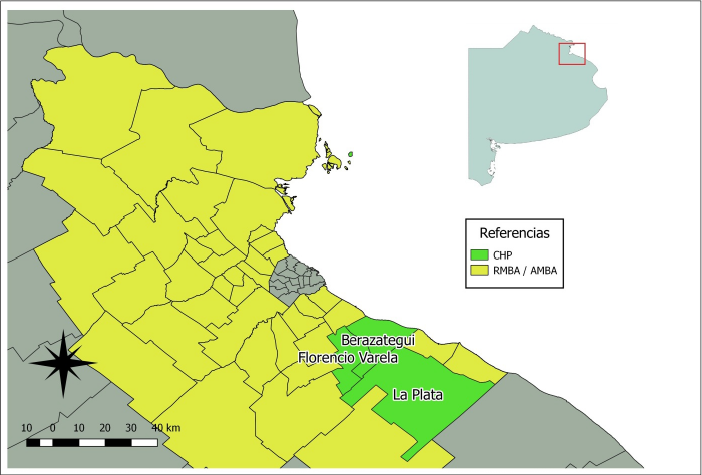 Ubicación de los partidos del CHP dentro de la RMBA / AMBA
