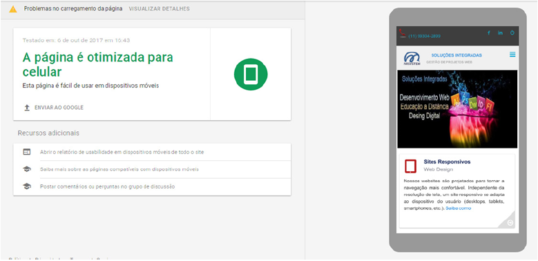 Experiência de navegação em dispositivos móveis