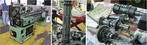 University workshop and availability of lathe components.
