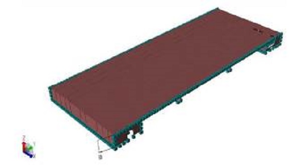 Condiciones de frontera para el modelo del MEF de la cubierta principal del buque de apoyo a plataformas.