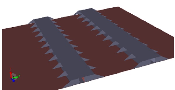 Modelo del MEF para las vigas tipo NVA36 del refuerzo de la cubierta principal de buque de apoyo a plataformas.