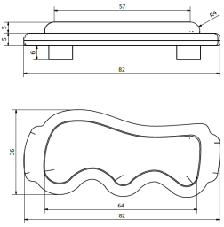 Planos dimensionales del dispositivo de relajación palmar.