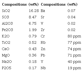 Chemical composition of mineral coal