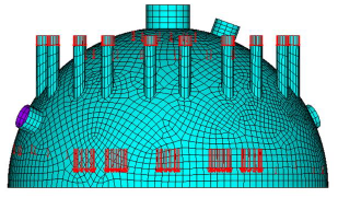 Vista frontal del cabezal (con cargas).