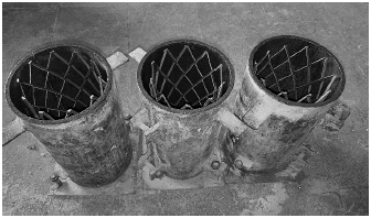 Elaboraci�n de los cilindros de concreto reforzados con mallas de metal expandido.