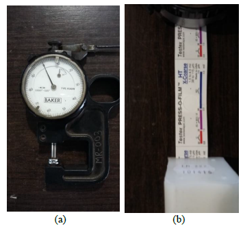 Equipos para la medici�n de la rugosidad. a) Rugos�metro BAKER K130/8. b) Cinta PRESS-O- FILM